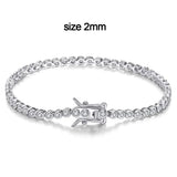 Pulseira Riviera Tênis Moissanite 2mm a 6,5mm Prata 925 Ouro Branco — Certificado GRA
