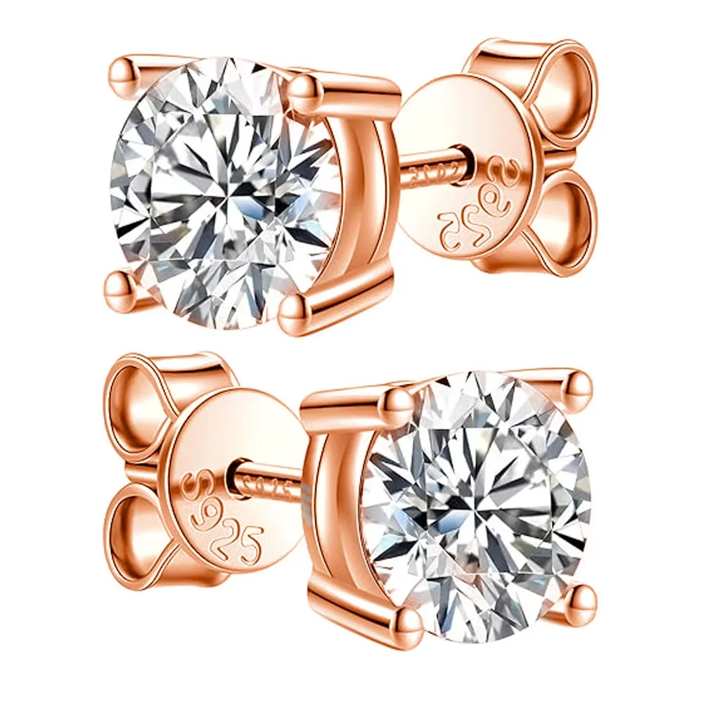 Brinco Solitário Moissanite 2 Quilates Prata 925 — Diamante de Laboratório GRA