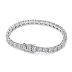 Pulseira Riviera Tênis Moissanite D VVS1 Prata 925 Ouro 18K — Certificado GRA
