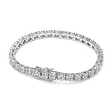 Pulseira Riviera Tênis Moissanite D VVS1 Prata 925 Ouro 18K — Certificado GRA