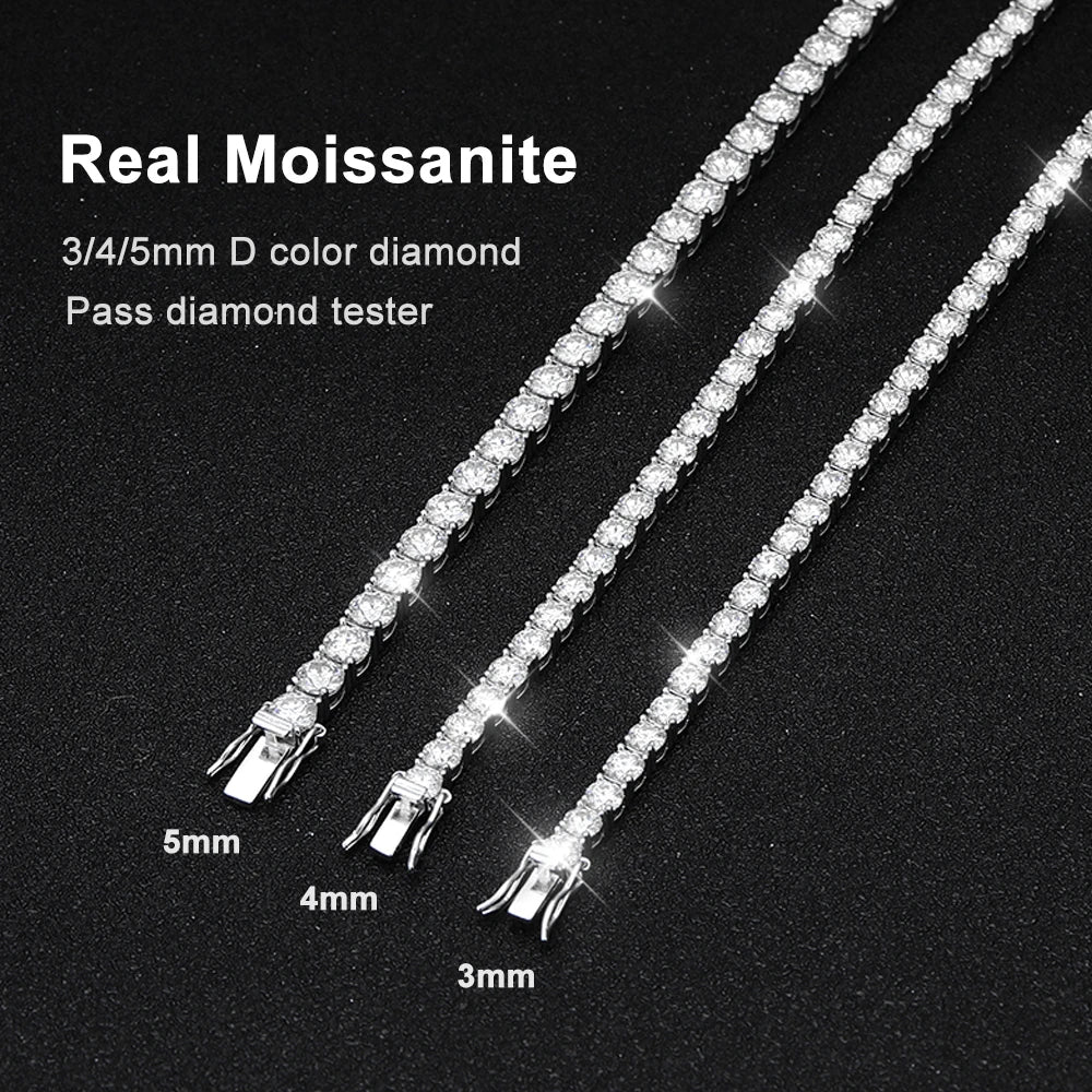 Pulseira Riviera Tênis Moissanite D VVS1 Prata 925 Ouro 18K — Certificado GRA