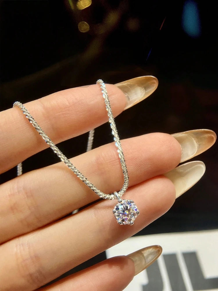 Colar Cruz com Moissanite 1 ct em Prata 925