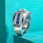 Anel Masculino de Moissanite 1ct em Prata 925 Banhado a Ouro 18K