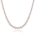 Colar Riviera Tênis Moissanite 3 Garras Prata 925 Ouro 18K — Certificado GRA