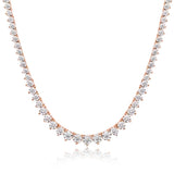 Colar Riviera Tênis Moissanite 3 Garras Prata 925 Ouro 18K — Certificado GRA