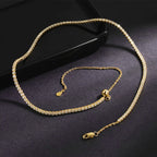 Colar Choker Riviera 2 mm em Prata 925 com Moissanite ou Zircônia
