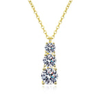 Colar Pingente Moissanite Gota Corrente Box Prata 925 Ouro 18K — Certificado GRA