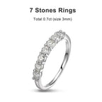 Anel Aparador Empilhável Moissanite 4mm 5 Pedras Prata 925 | Certificado GRA