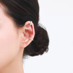 MODIAN 925 Sterling Silver Fashion Punk Cuff Earrings Sparkling Clear CZ Sparkling Clip Earrings For Women Men Unisex Jewelry