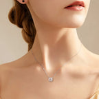 Colar Pingente Solitário Moissanite Prata 925 Banho Ouro 18K — Certificado GRA