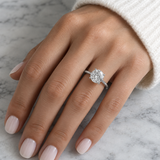 Anel Solitário Moissanite Certificada 3 Quilates Prata 925