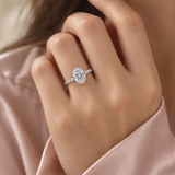 Anel Solitário Oval Moissanite 1 Quilate Prata 925 | Certificado GRA